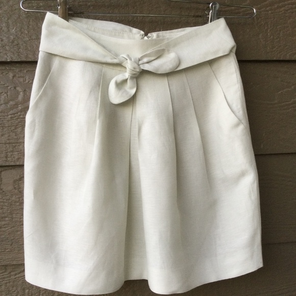 Johnny Arnold The Limit women's fancy skirt Ivory linen blend Size 0 - Picture 1 of 12
